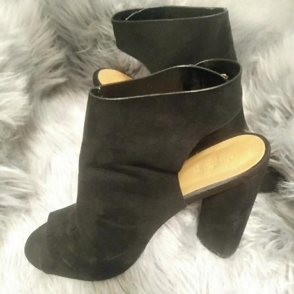 Charlotte Russe Shoes - Suede heels booty peep toe 4"